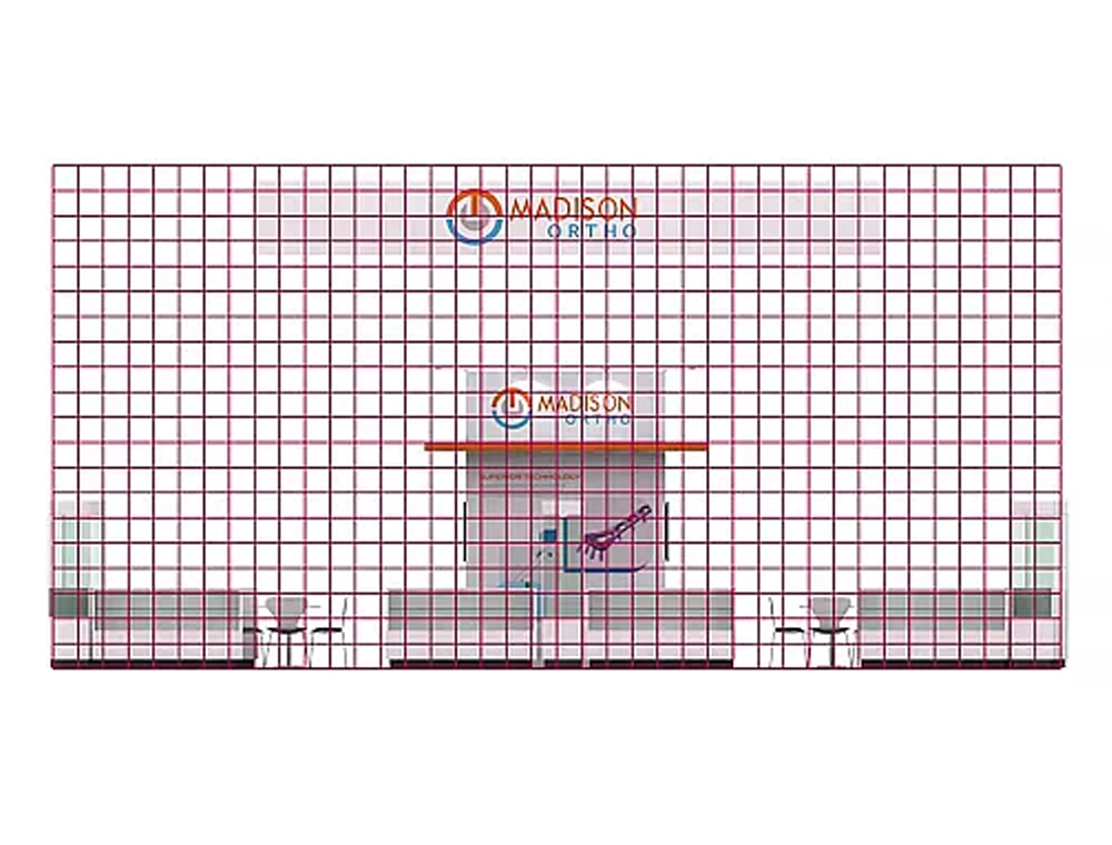 Modern 20x40 booth with marketing visuals