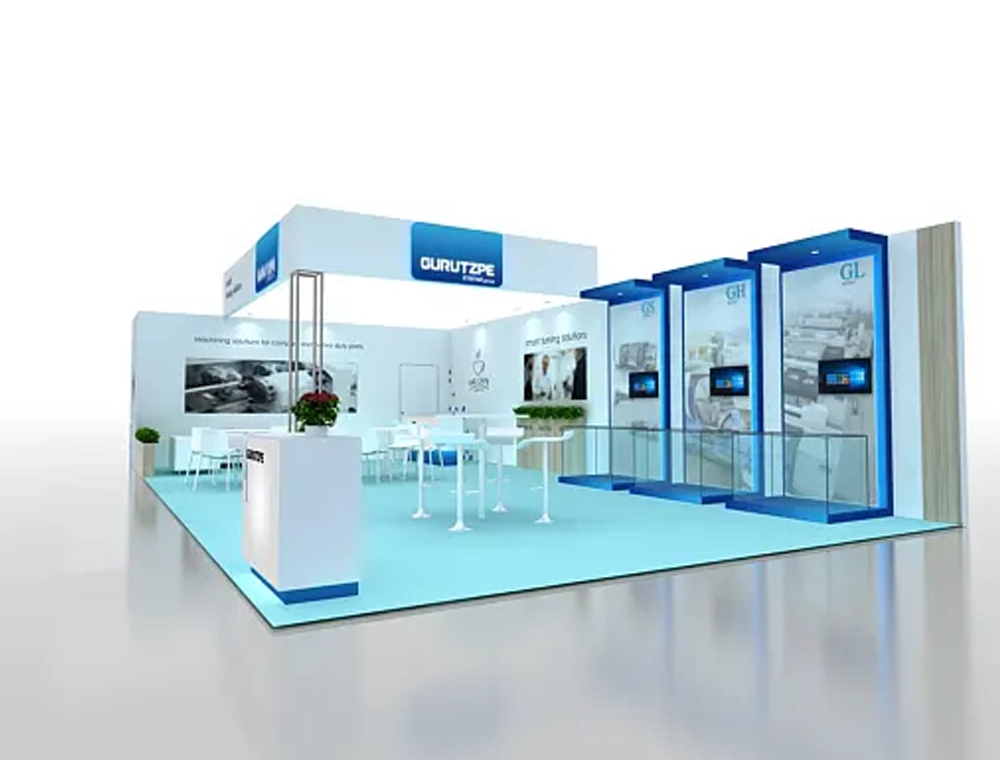 20x40 booth highlighting creative branding ideas