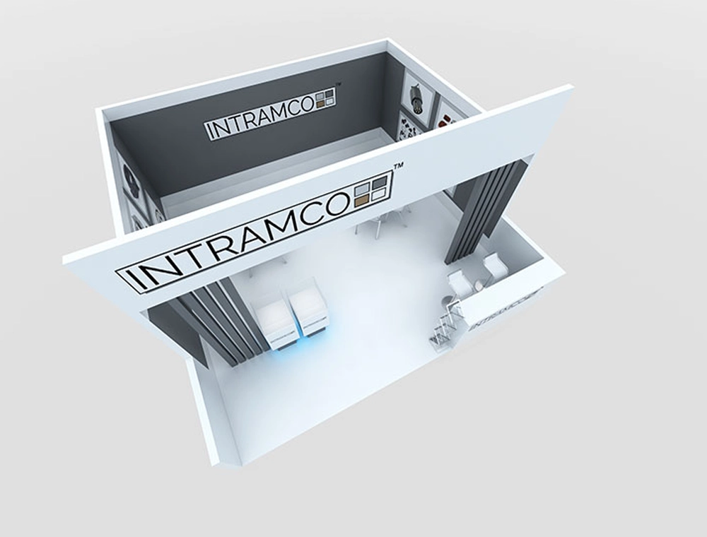 Custom 20x20 trade show booth with product showcase