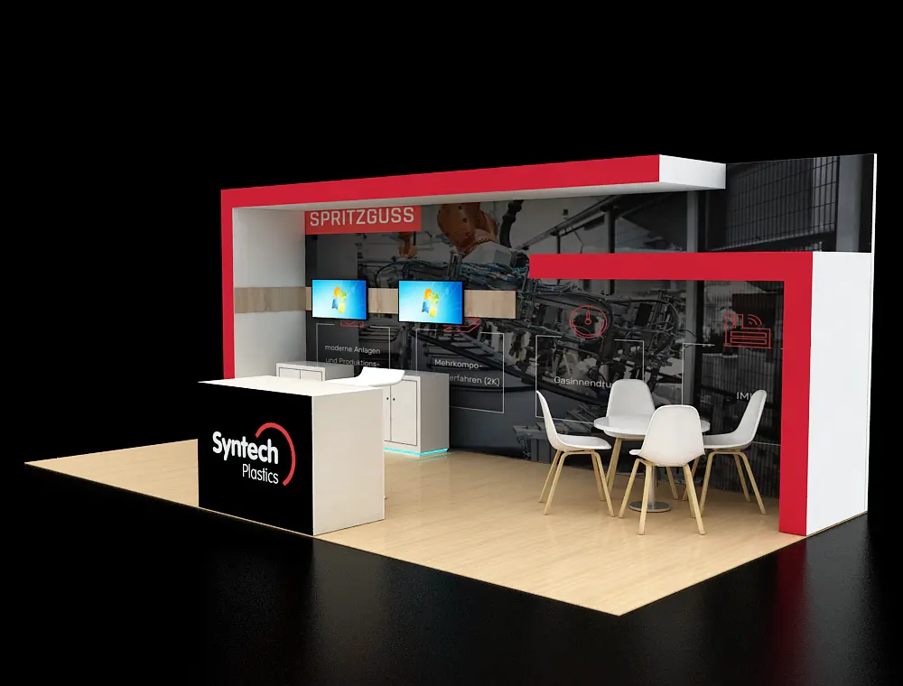 Custom 10x20 booth with signage and lighting