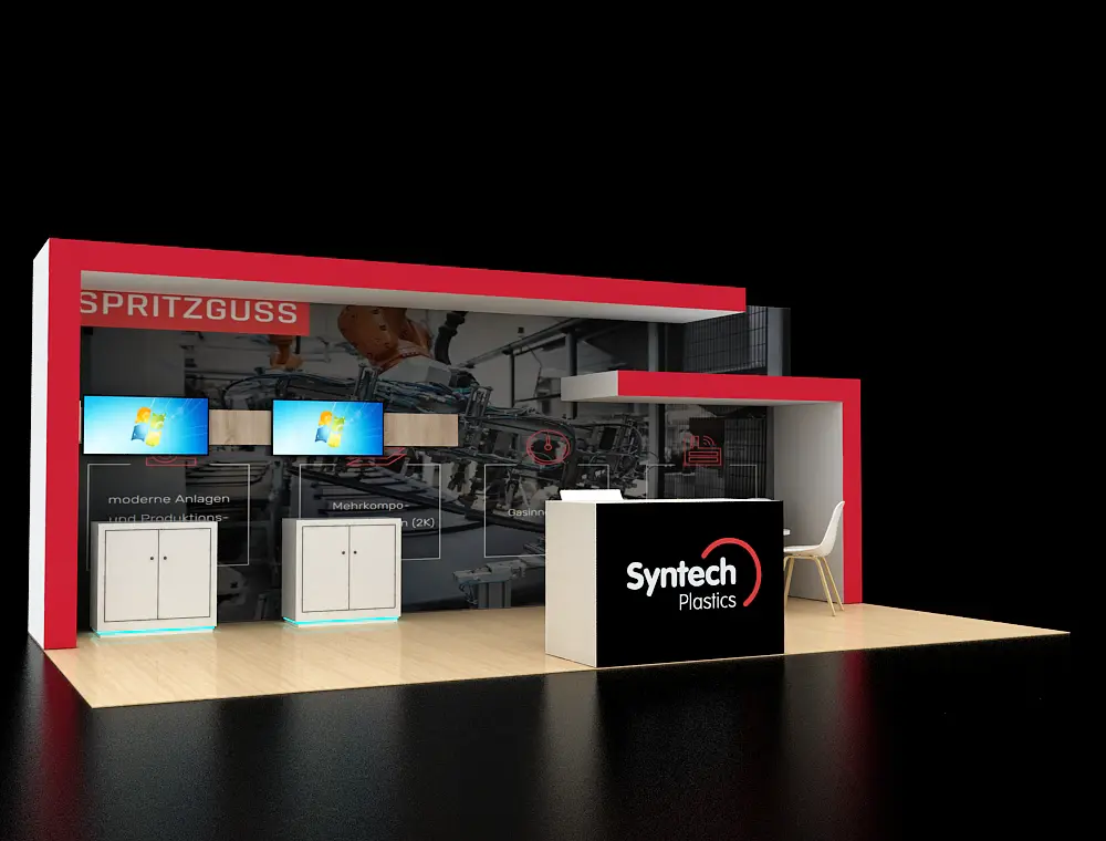 Custom 10x20 booth with signage and lighting