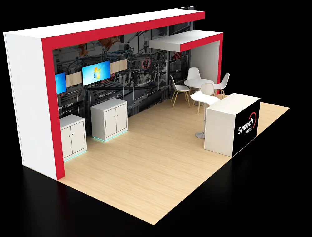 Custom 10x20 booth with signage and lighting