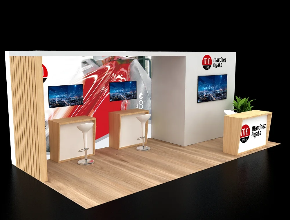 Elegant 10x20 trade show booth with modern design
