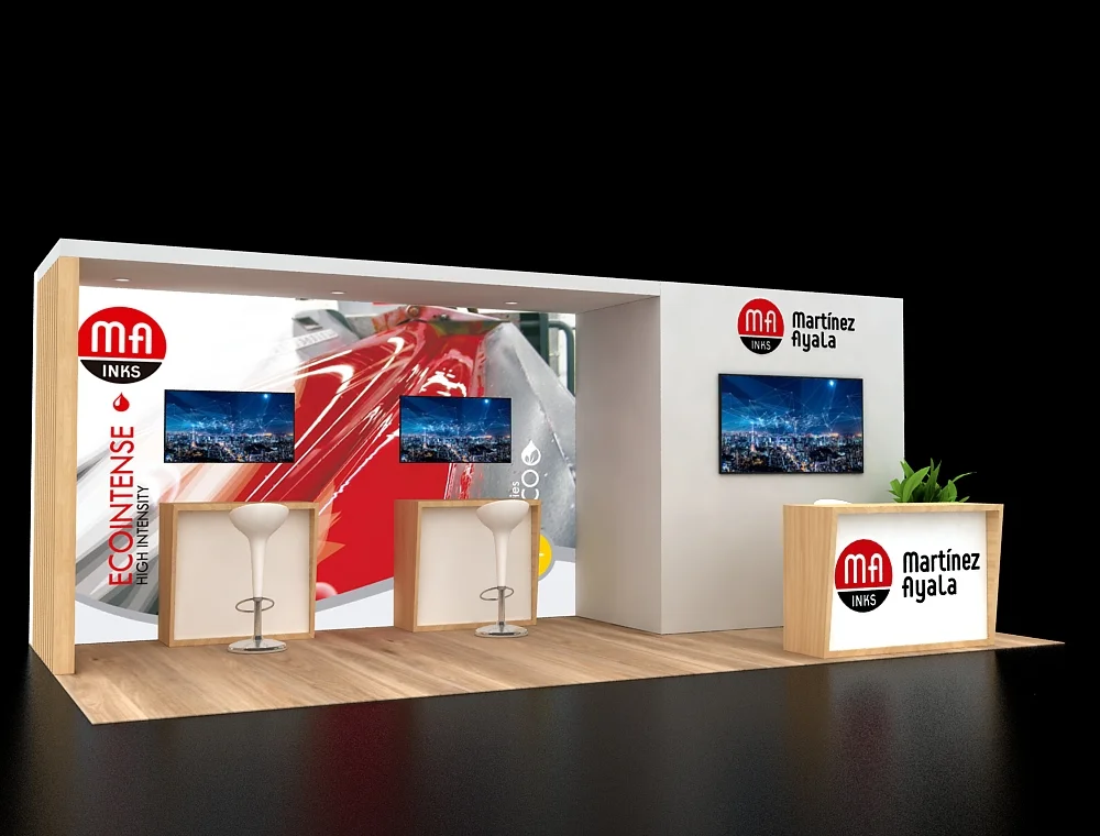 Elegant 10x20 trade show booth with modern design