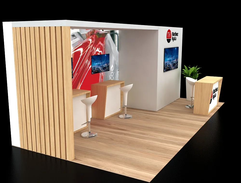Elegant 10x20 trade show booth with modern design