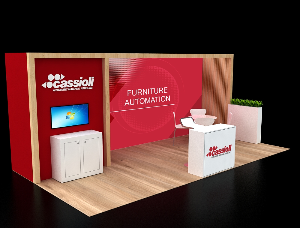 Custom 10x20 trade show booth with modular design