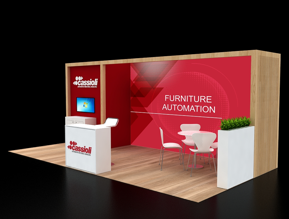 Custom 10x20 trade show booth with modular design
