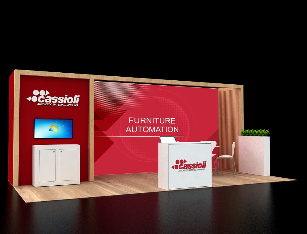 Custom 10x20 trade show booth with modular design