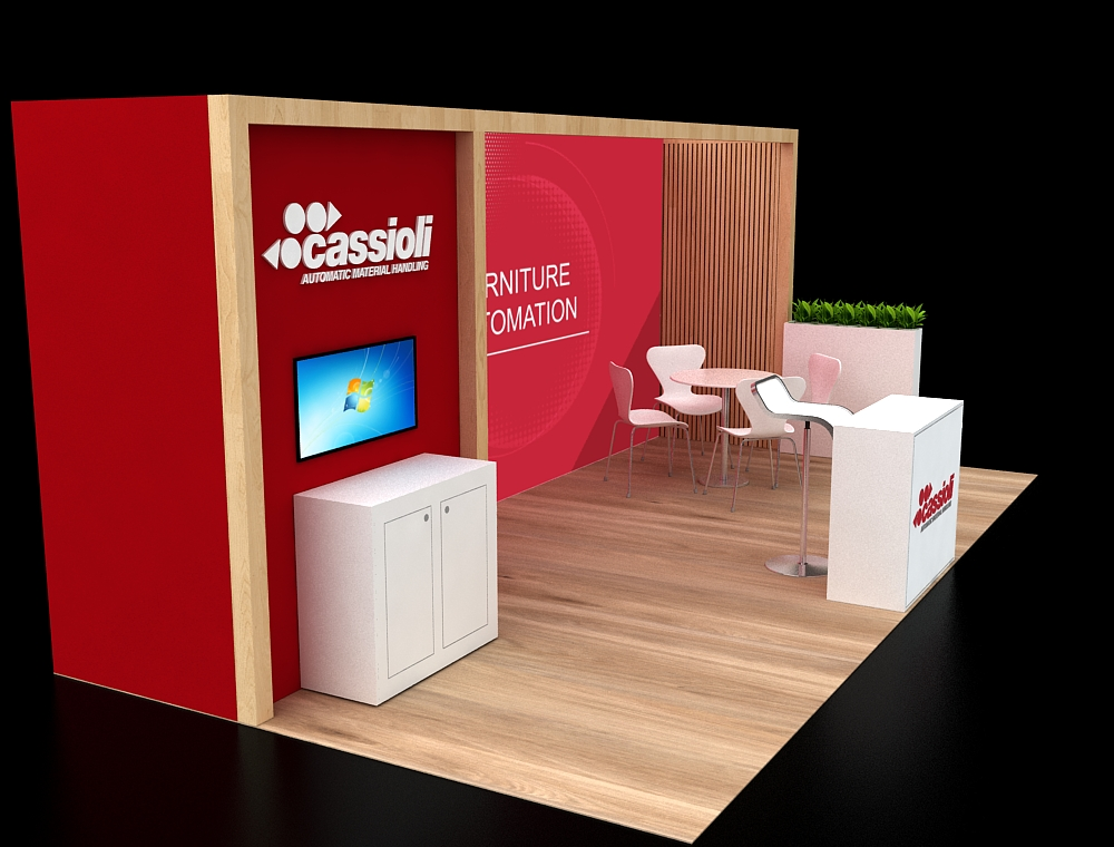 Custom 10x20 trade show booth with modular design