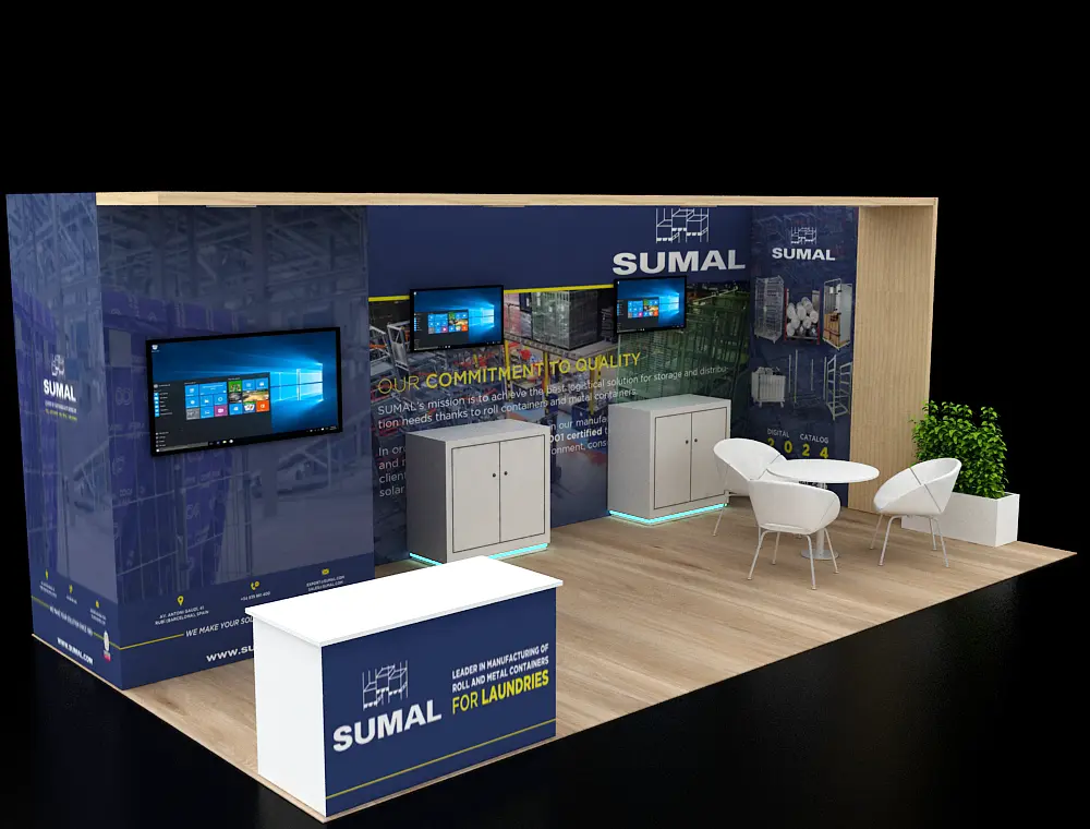Sleek 10x20 trade show booth with modern design