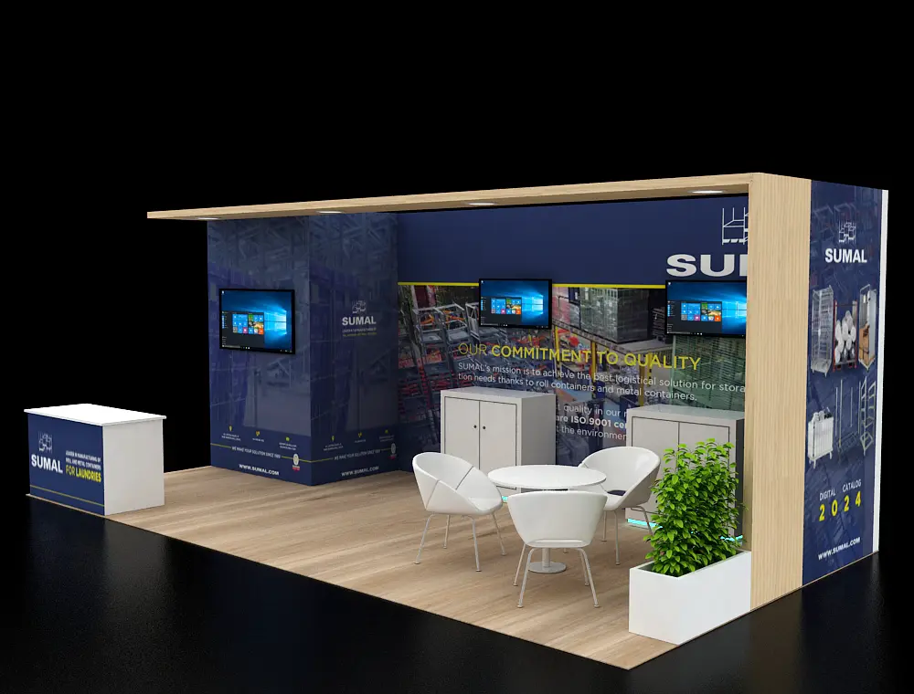Sleek 10x20 trade show booth with modern design