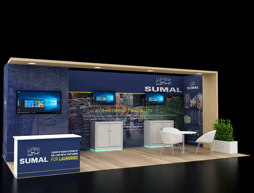 Sleek 10x20 trade show booth with modern design