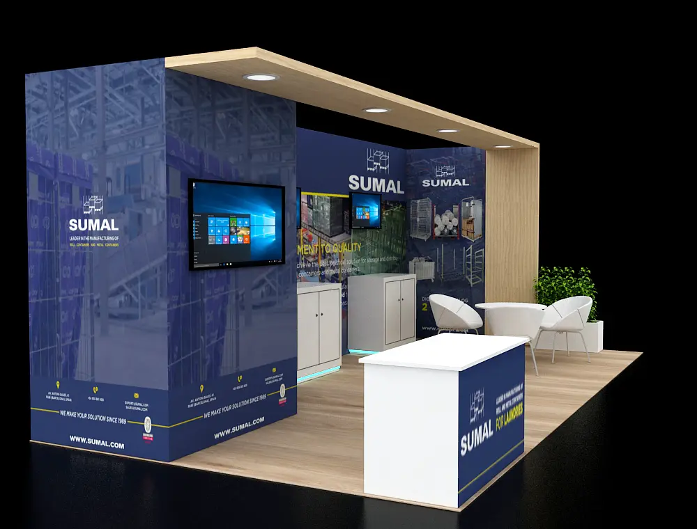 Sleek 10x20 trade show booth with modern design