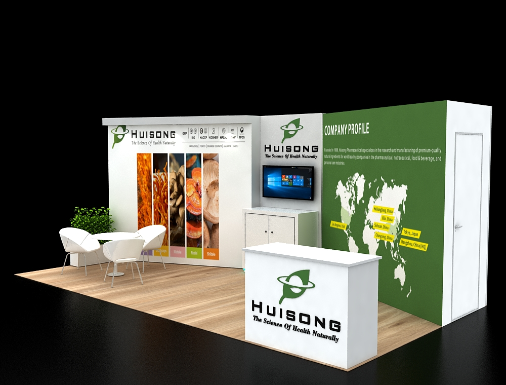 Compact 10x20 trade show booth with modular design
