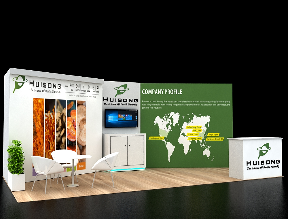 Compact 10x20 trade show booth with modular design