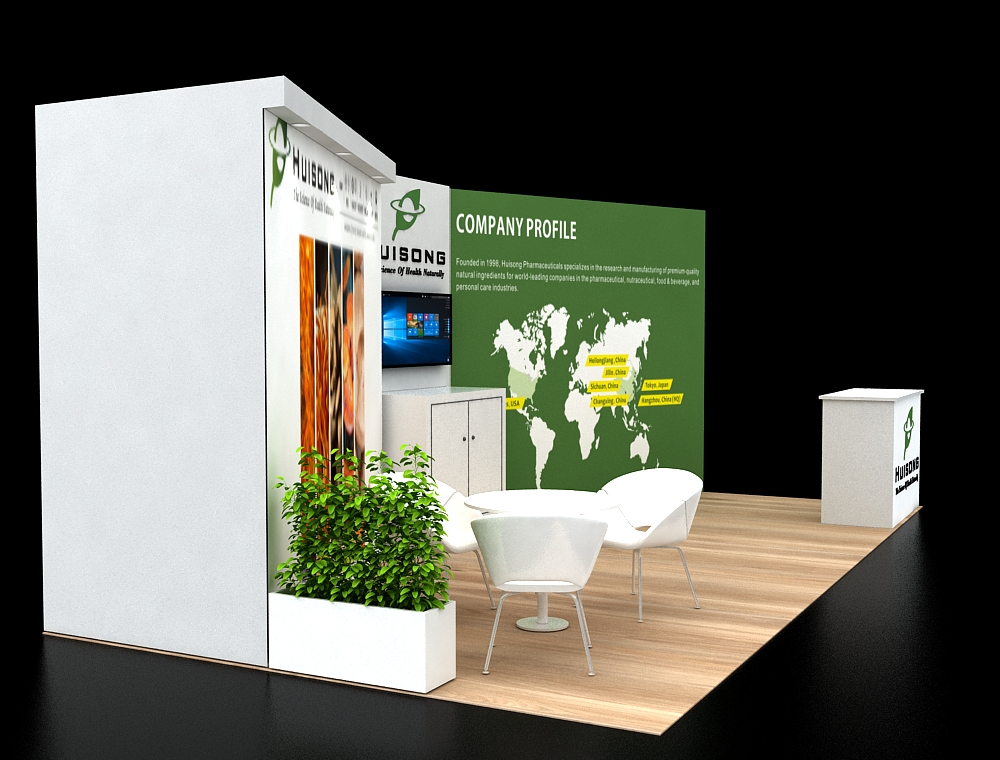 Compact 10x20 trade show booth with modular design