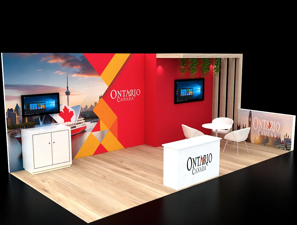 Sleek 10x20 trade show booth with modern design