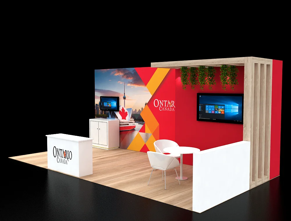 Sleek 10x20 trade show booth with modern design