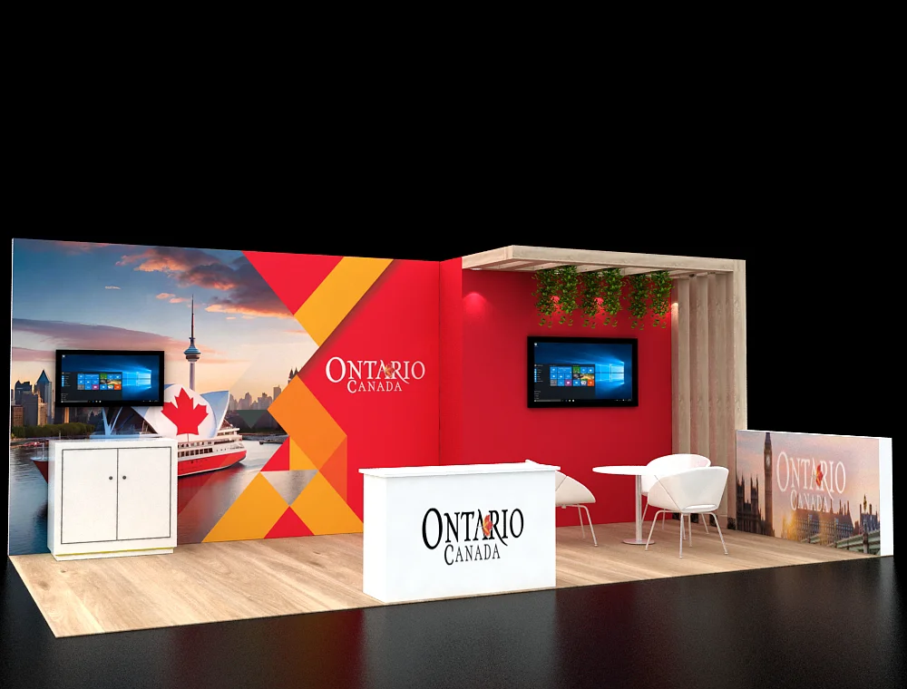 Sleek 10x20 trade show booth with modern design