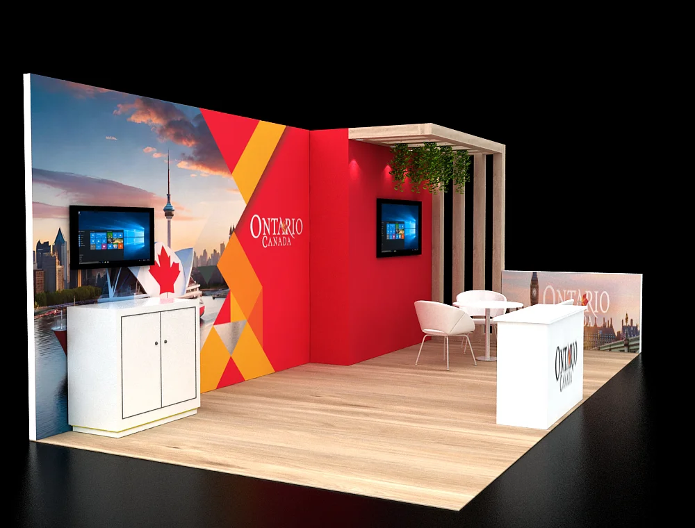 Sleek 10x20 trade show booth with modern design
