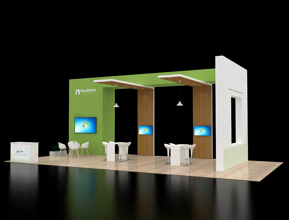20x40 booth with product demo and branding