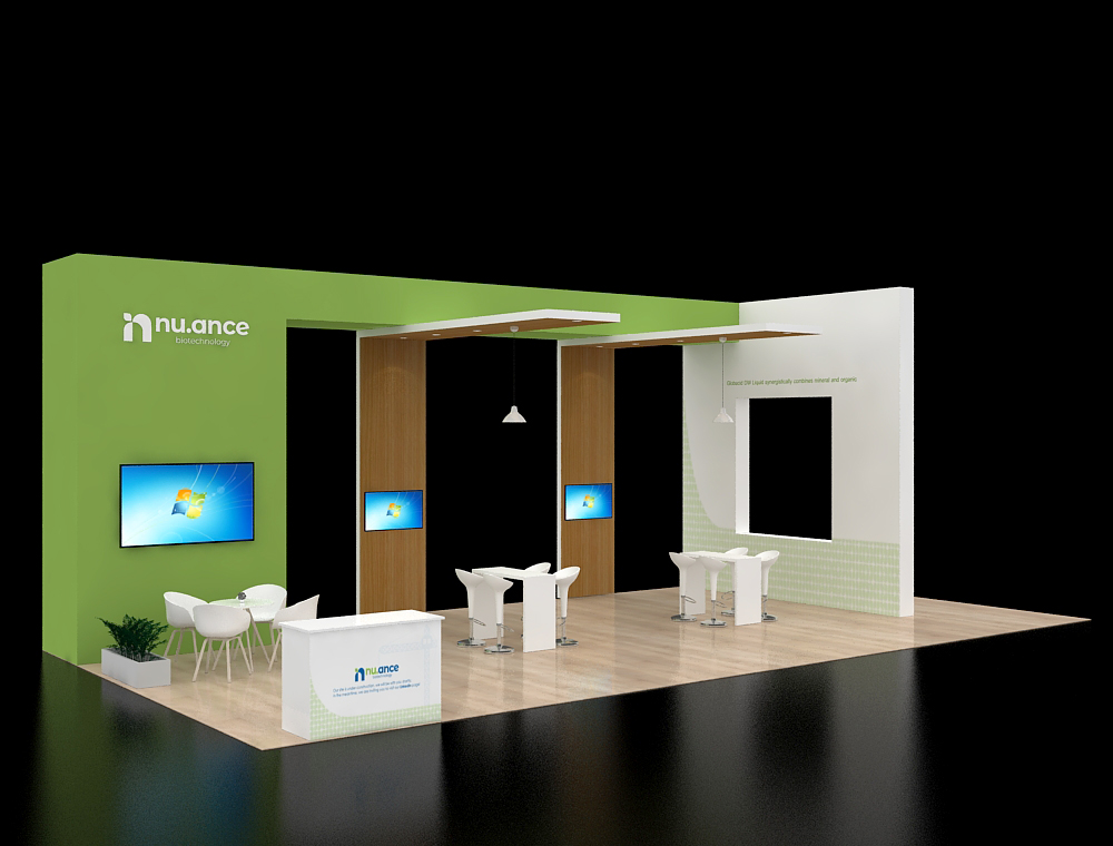 20x40 booth with product demo and branding