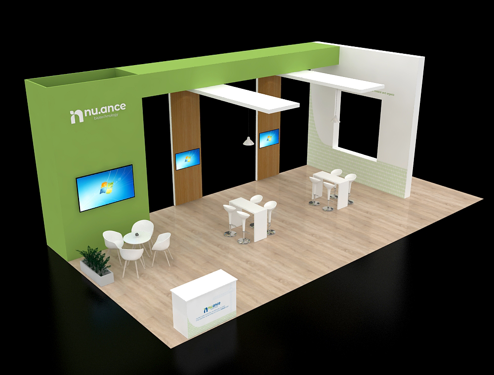 20x40 booth with product demo and branding