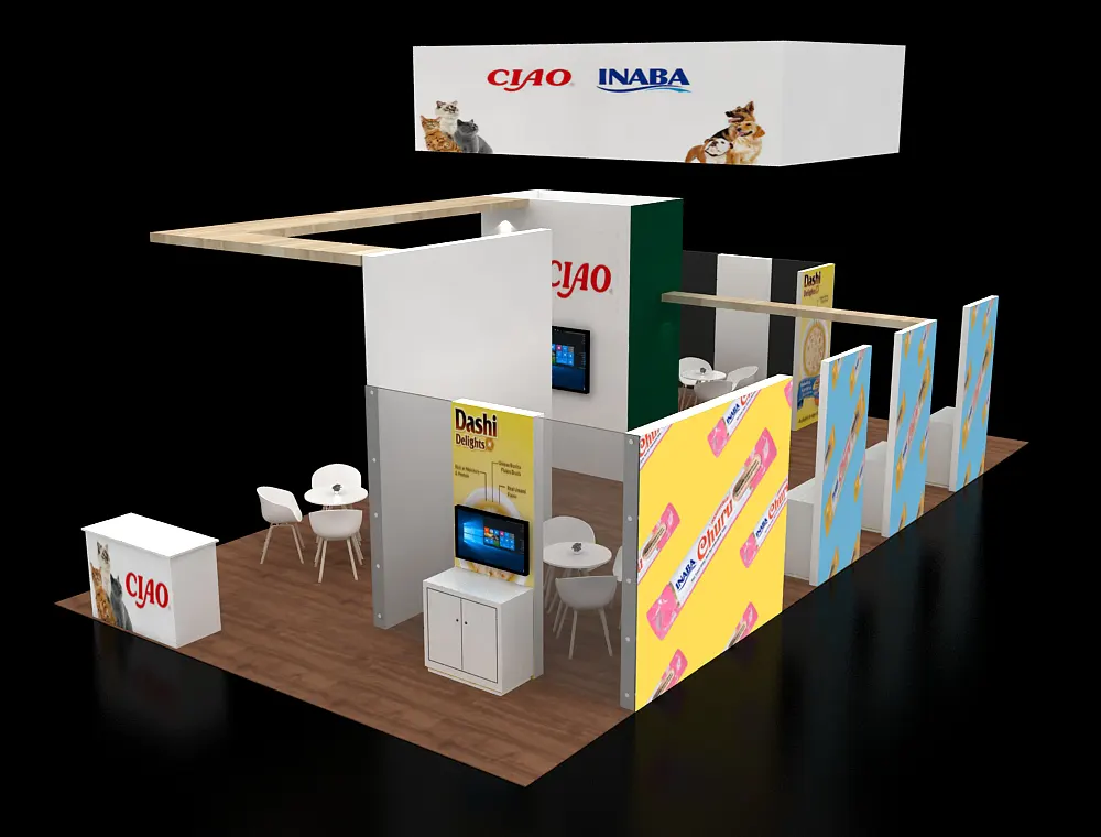 Spacious 20x40 trade show booth layout