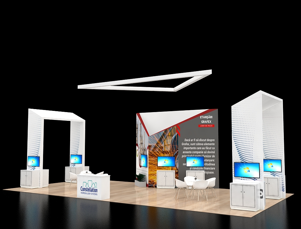 Creative 20x40 booth with visitor engagement