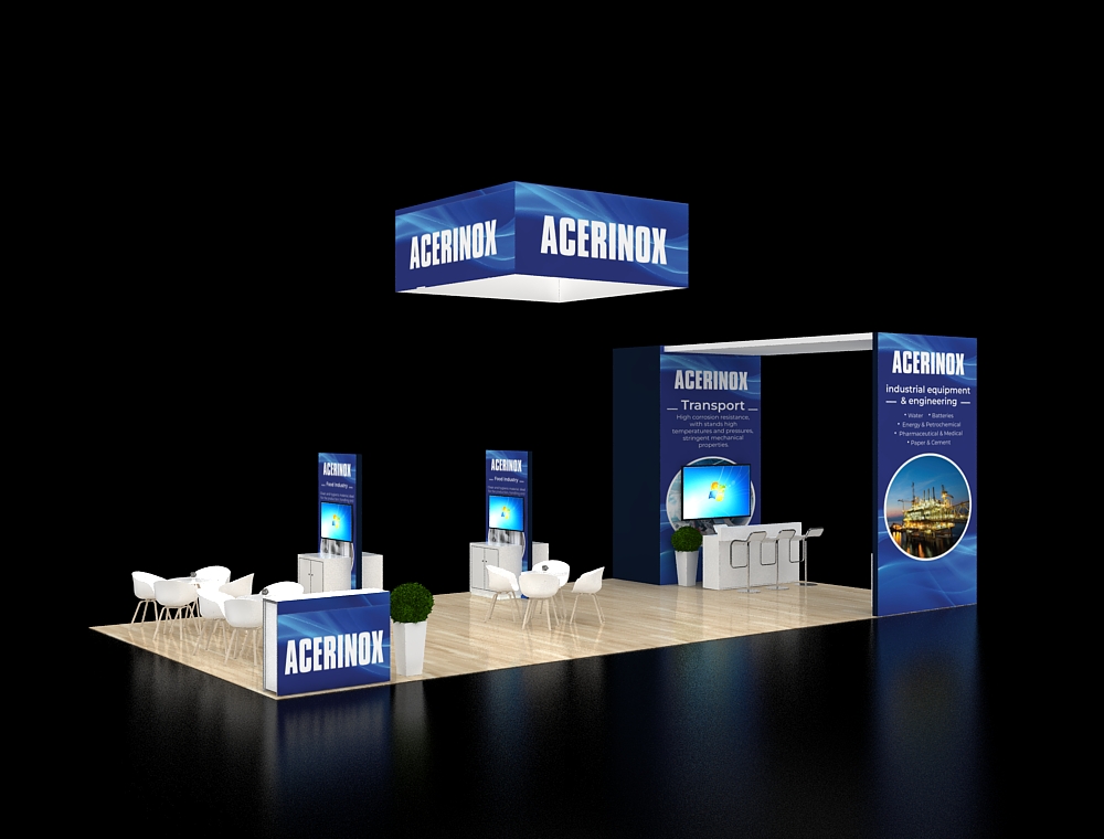 20x40 trade show booth with demo zones