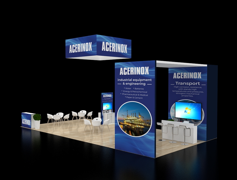 20x40 trade show booth with demo zones