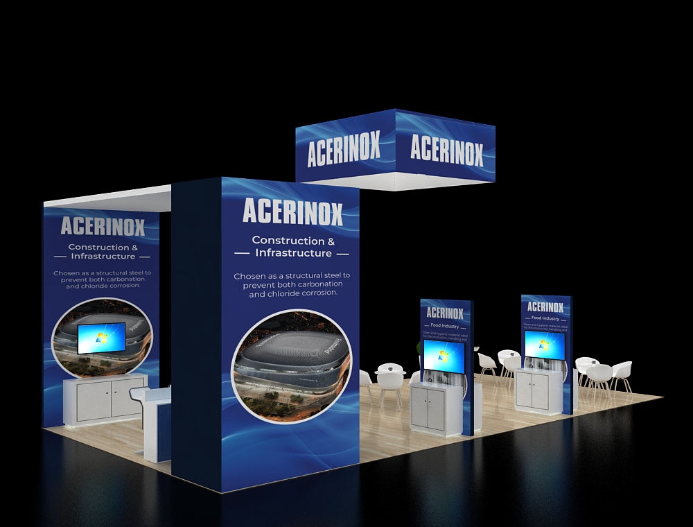 20x40 trade show booth with demo zones