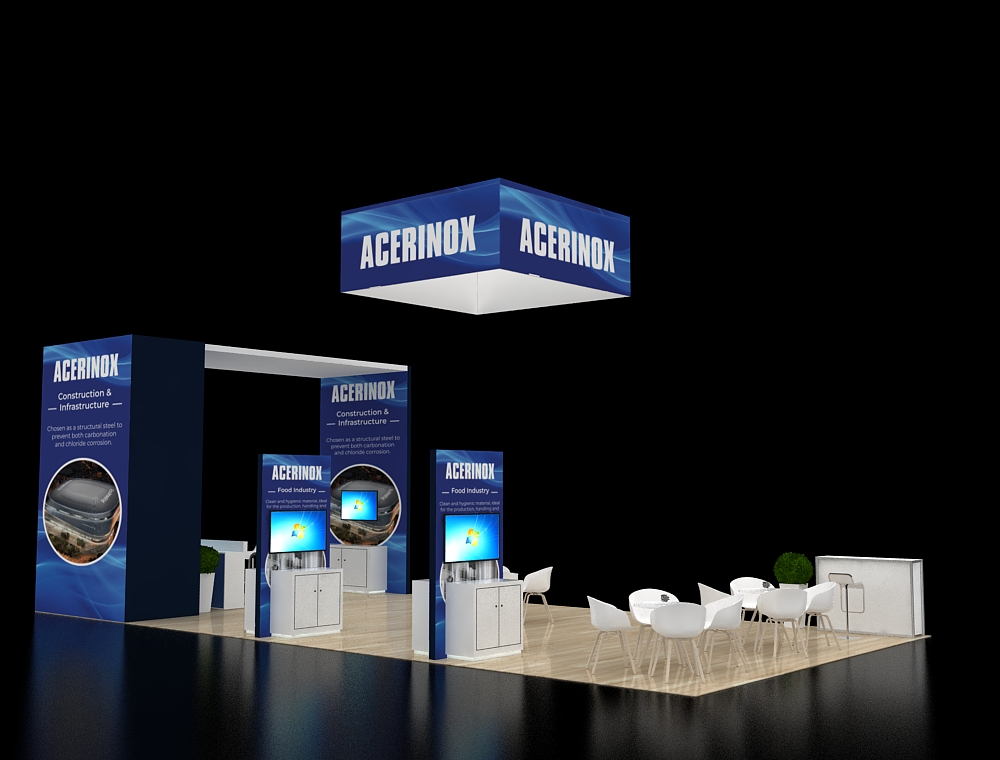 20x40 trade show booth with demo zones