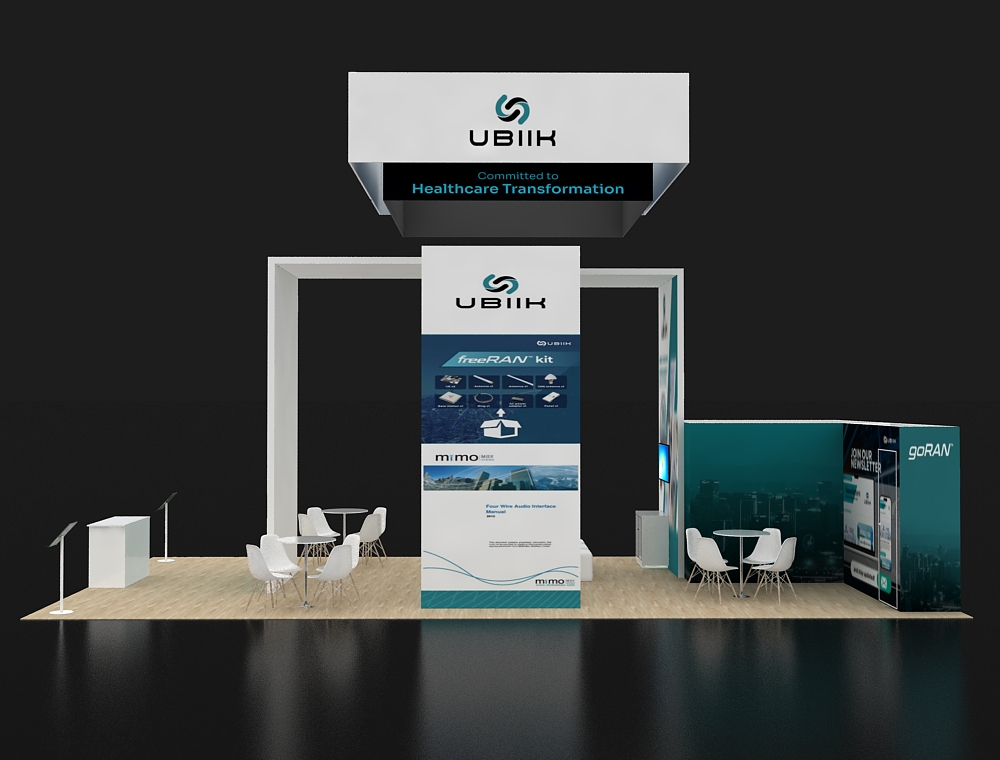 20x40 booth featuring marketing visuals