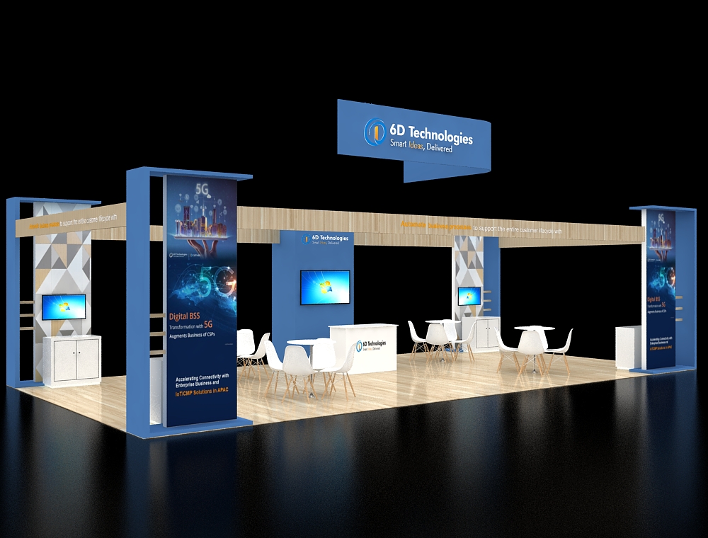 Large 20x40 booth with interactive displays