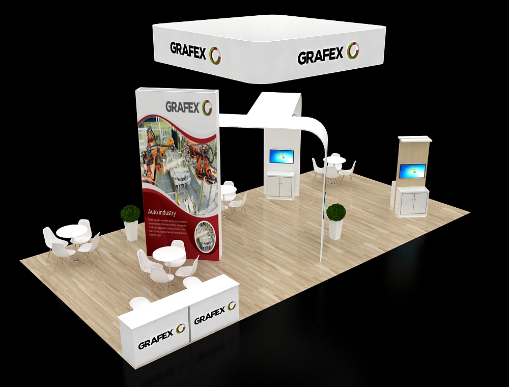 Creative 20x40 trade show booth presentation