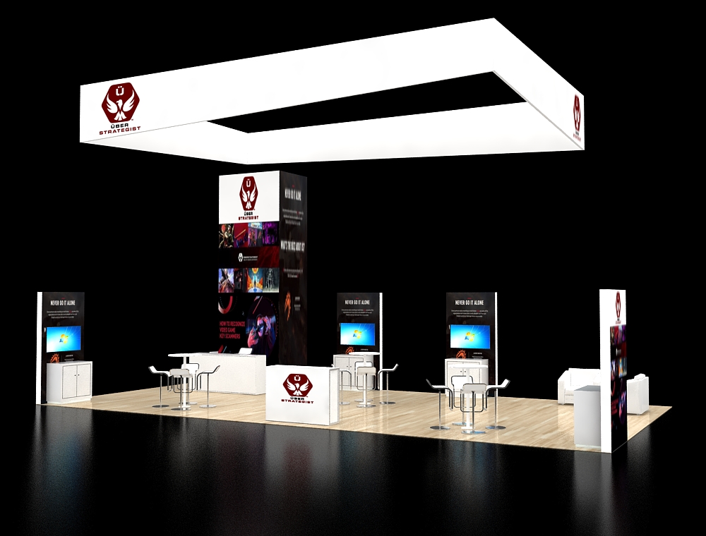 Innovative 20x40 booth design with products