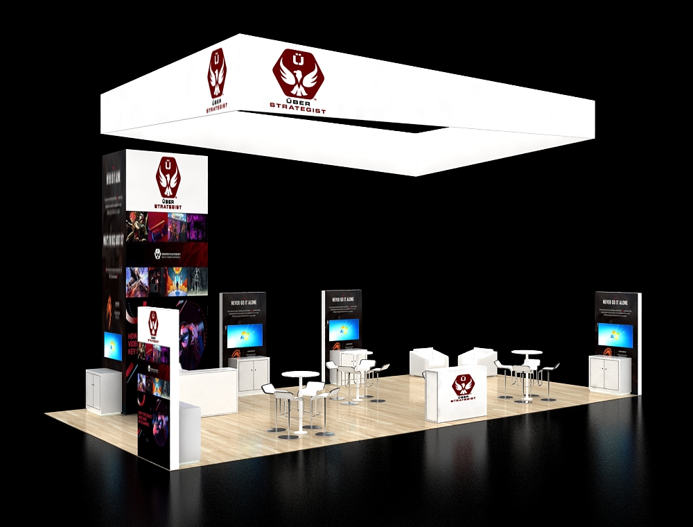 Innovative 20x40 booth design with products