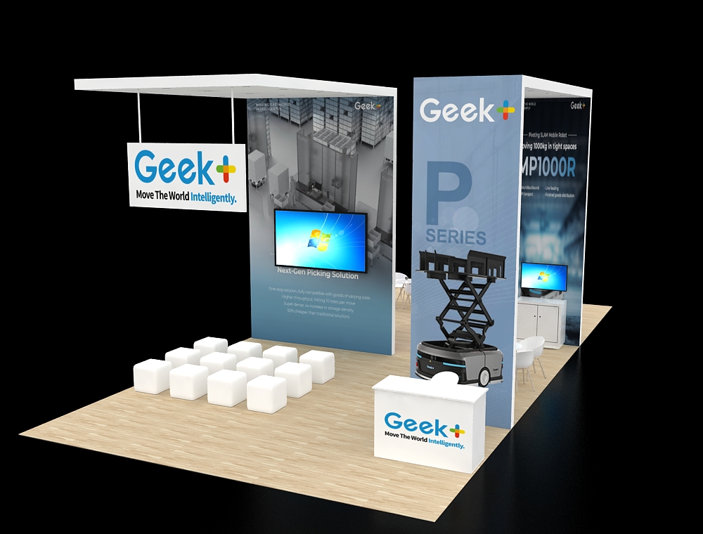 Modern 20x40 exhibit with branding features