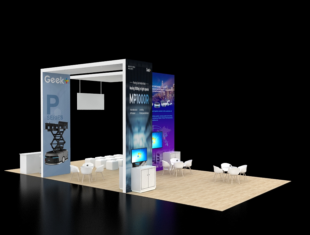 Modern 20x40 exhibit with branding features