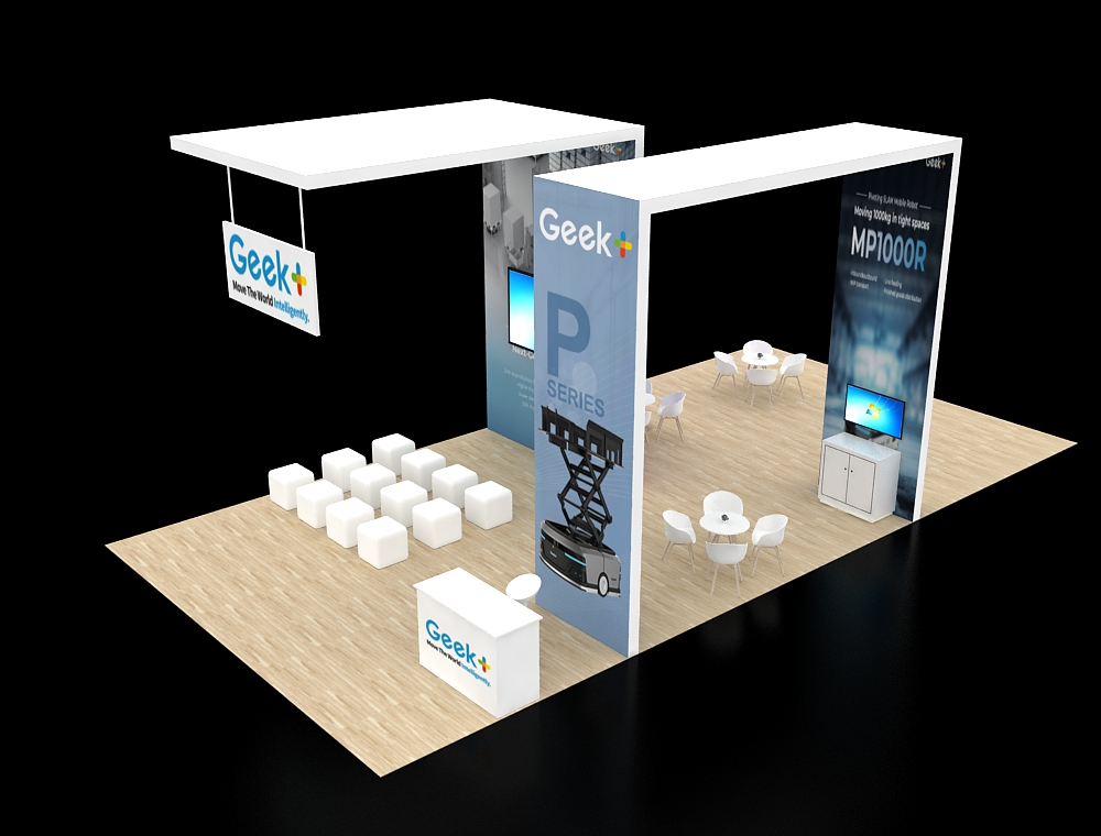 Modern 20x40 exhibit with branding features