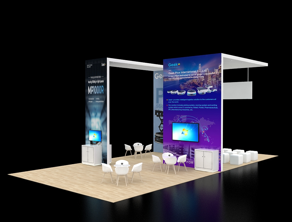 Modern 20x40 exhibit with branding features