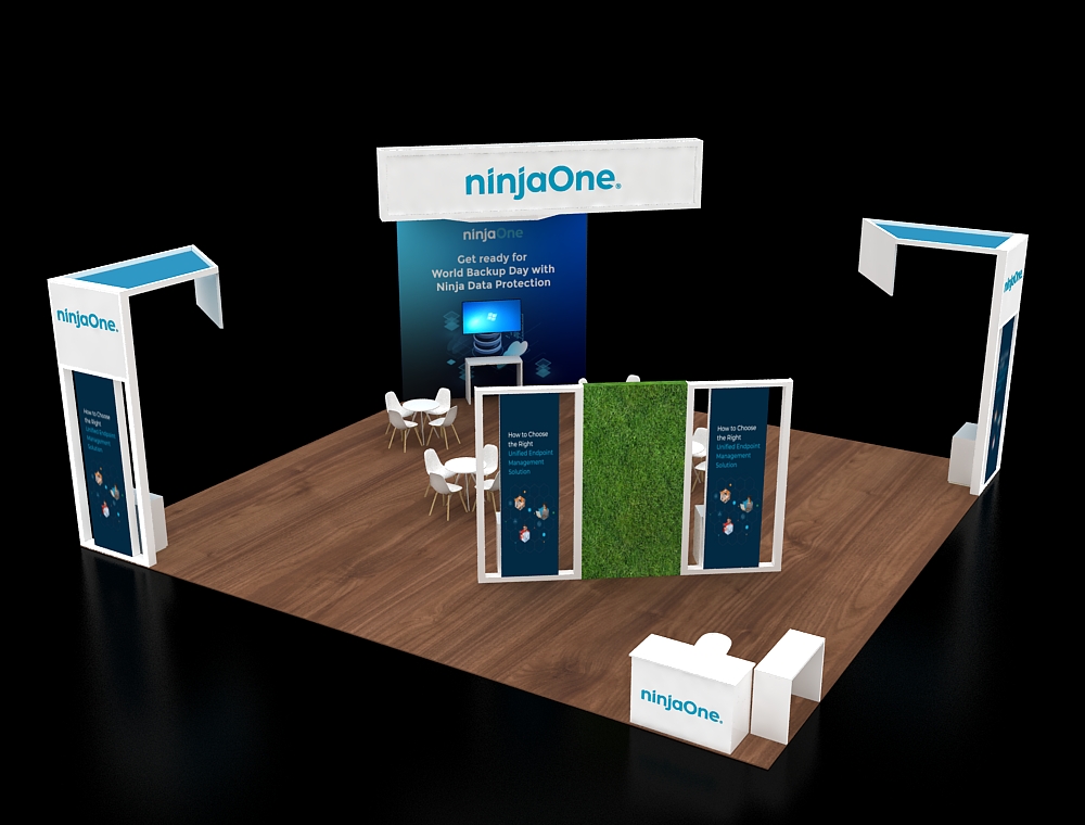 30x30 display with central LED demo counters