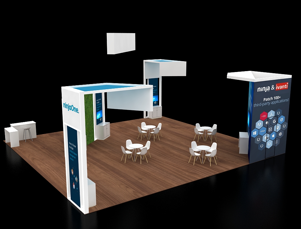 30x30 display with central LED demo counters