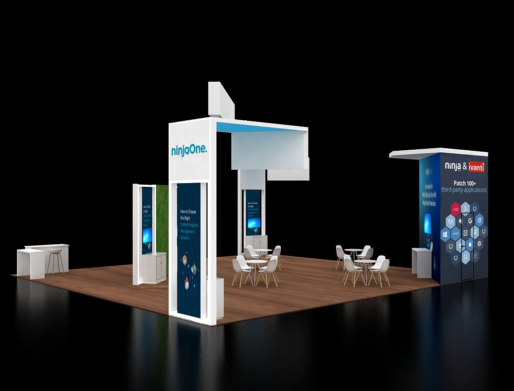 30x30 display with central LED demo counters