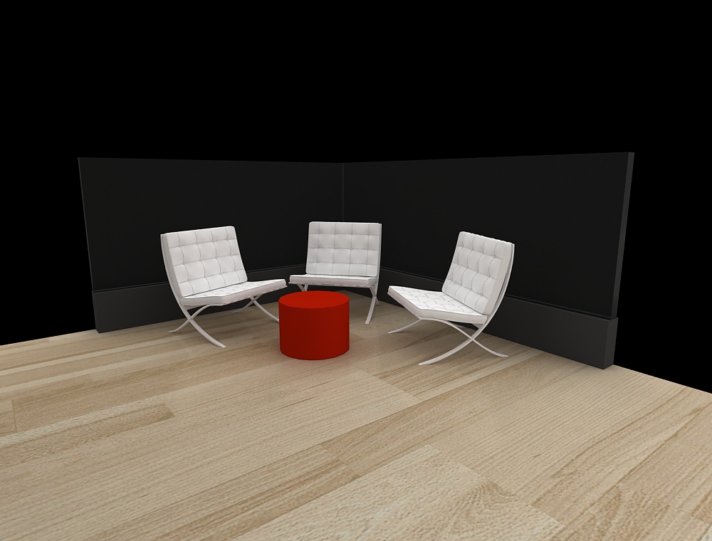 Exhibit booth 30x30 with open floor layout