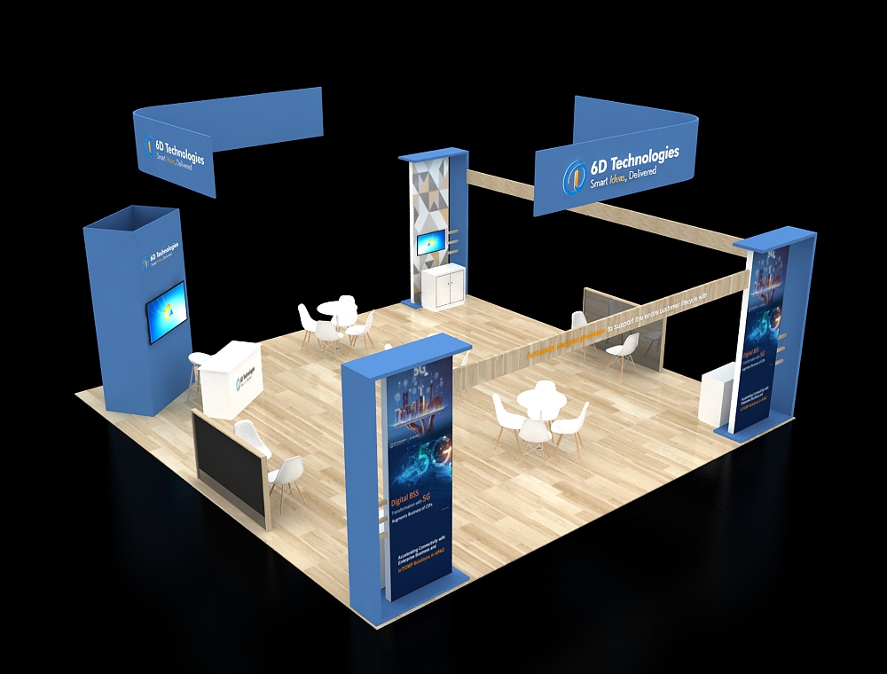 Trade show 20x30 booth with LED signage