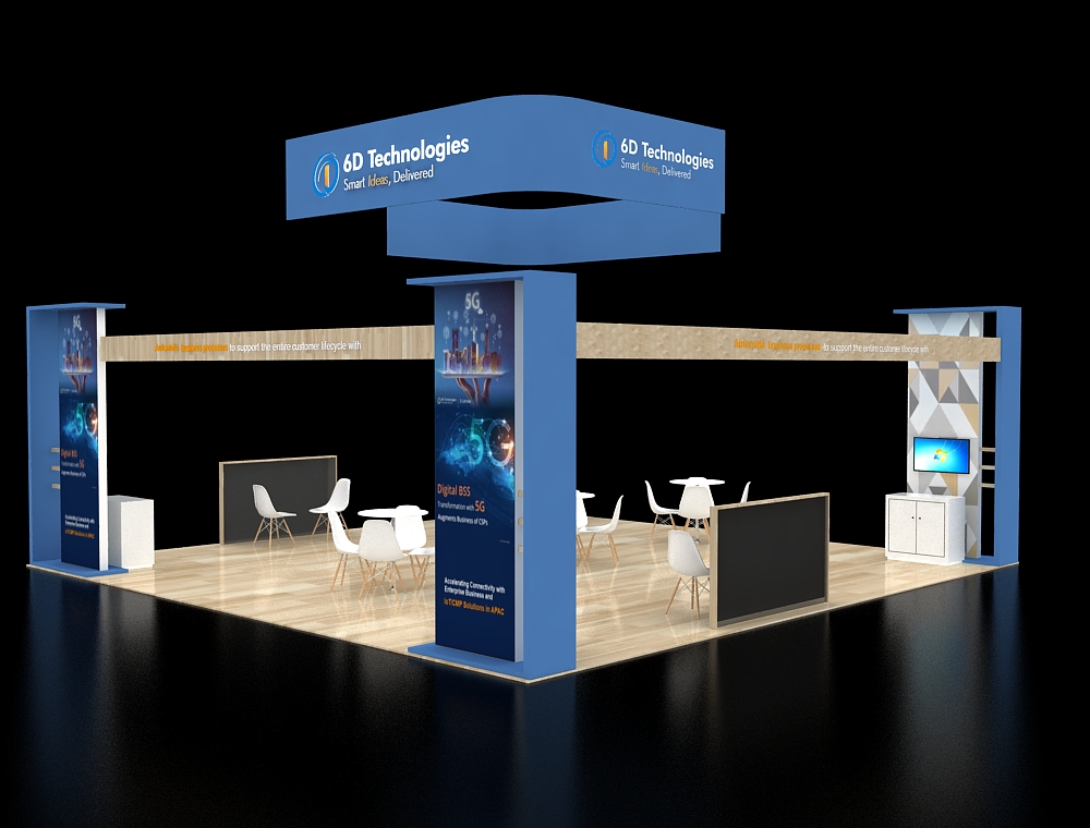 Trade show 20x30 booth with LED signage