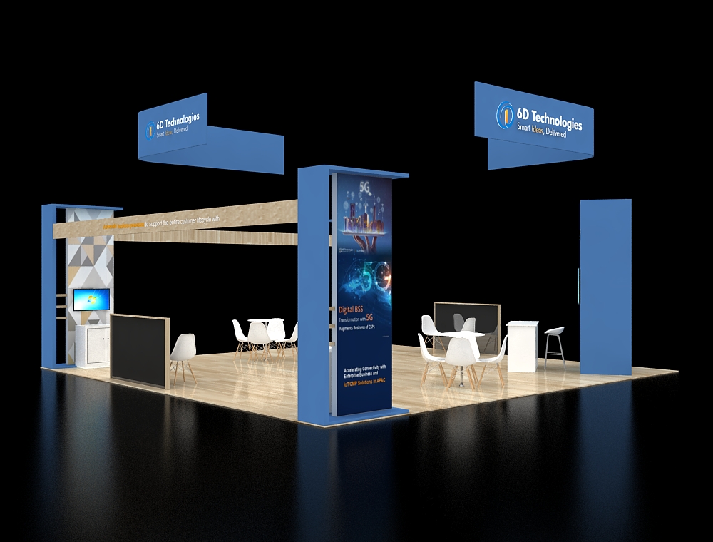 Trade show 20x30 booth with LED signage