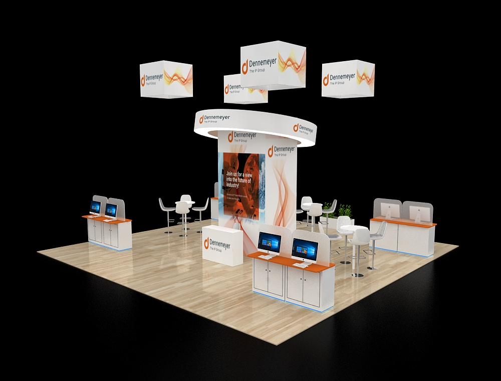 Exhibit 30x30 with modular product display units